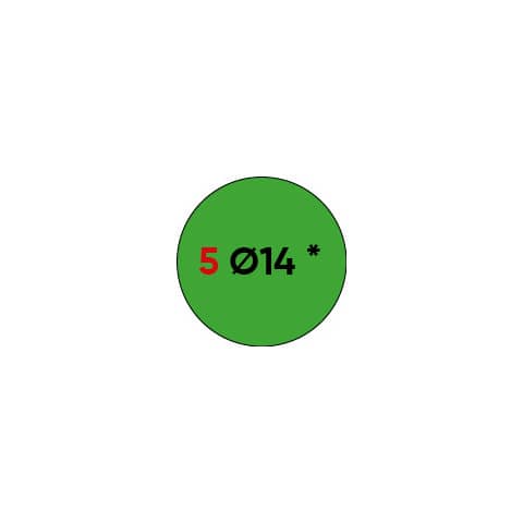 Etichette permanenti Markin Copiatabu Ø 14 mm - verde - conf. 10 blister da 10 ff - X11005VE